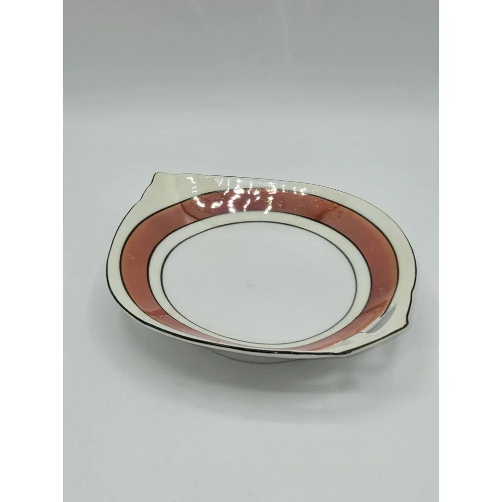 Bavaria Germany US Zone‎ Porcelain Bonbon Relish Dish Copper Luster 7.25