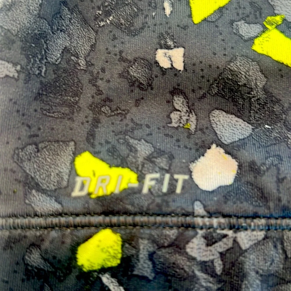 NIKE pro dri-fit grey and neon, green sports bra, size medium