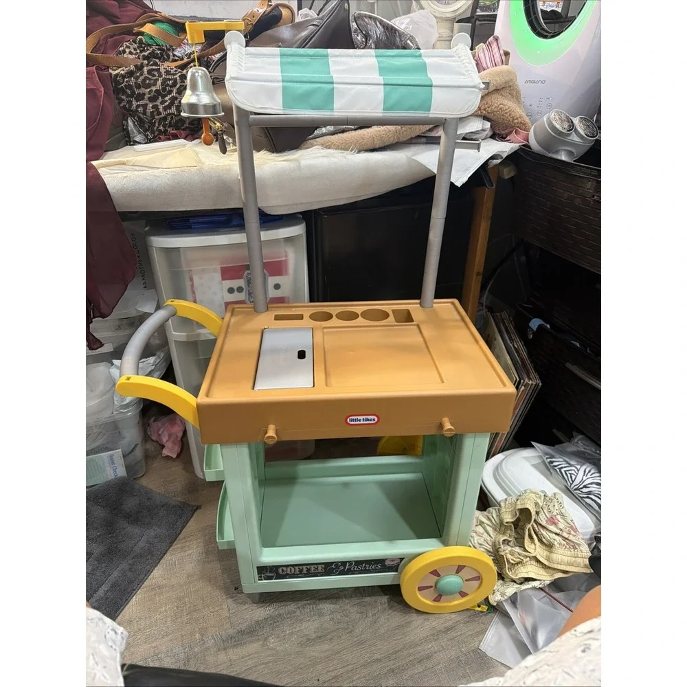 Vintage Little Tikes Tykes Kid Child Size Washer Coffee And Pastries Cart Clean