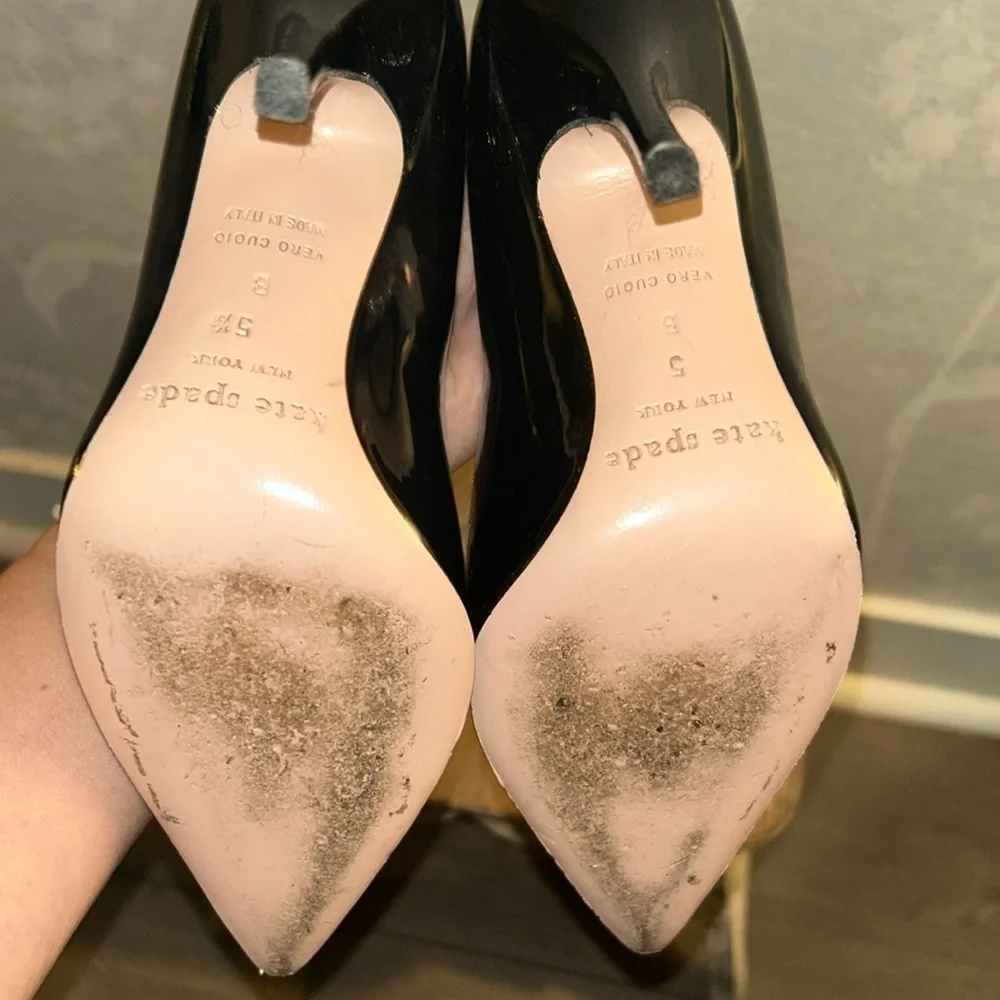 KATE SPADE • Black High Heels • Shiny • Size 5 & 5 1/2
