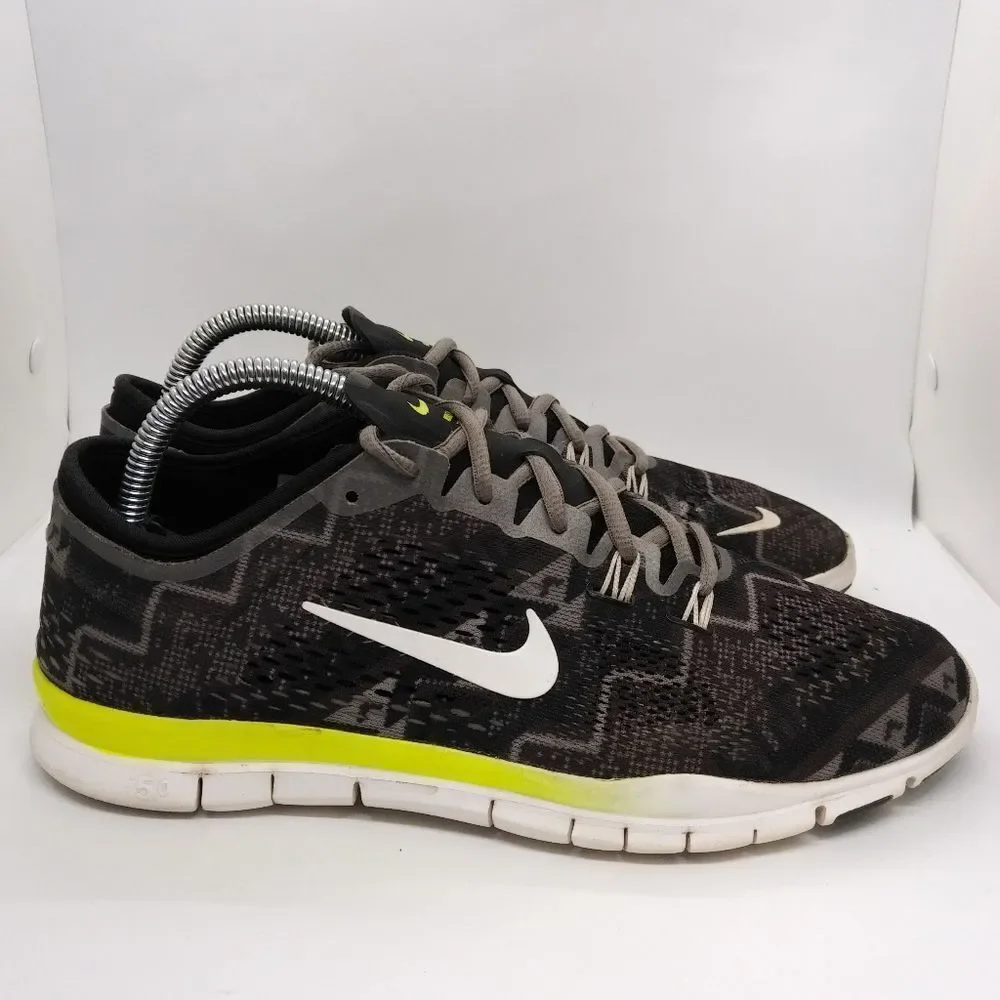 Nike Free 5.0 TR Fit 4 Running Sneakers Women's Size 9.5 Black, Grey, Neon Green