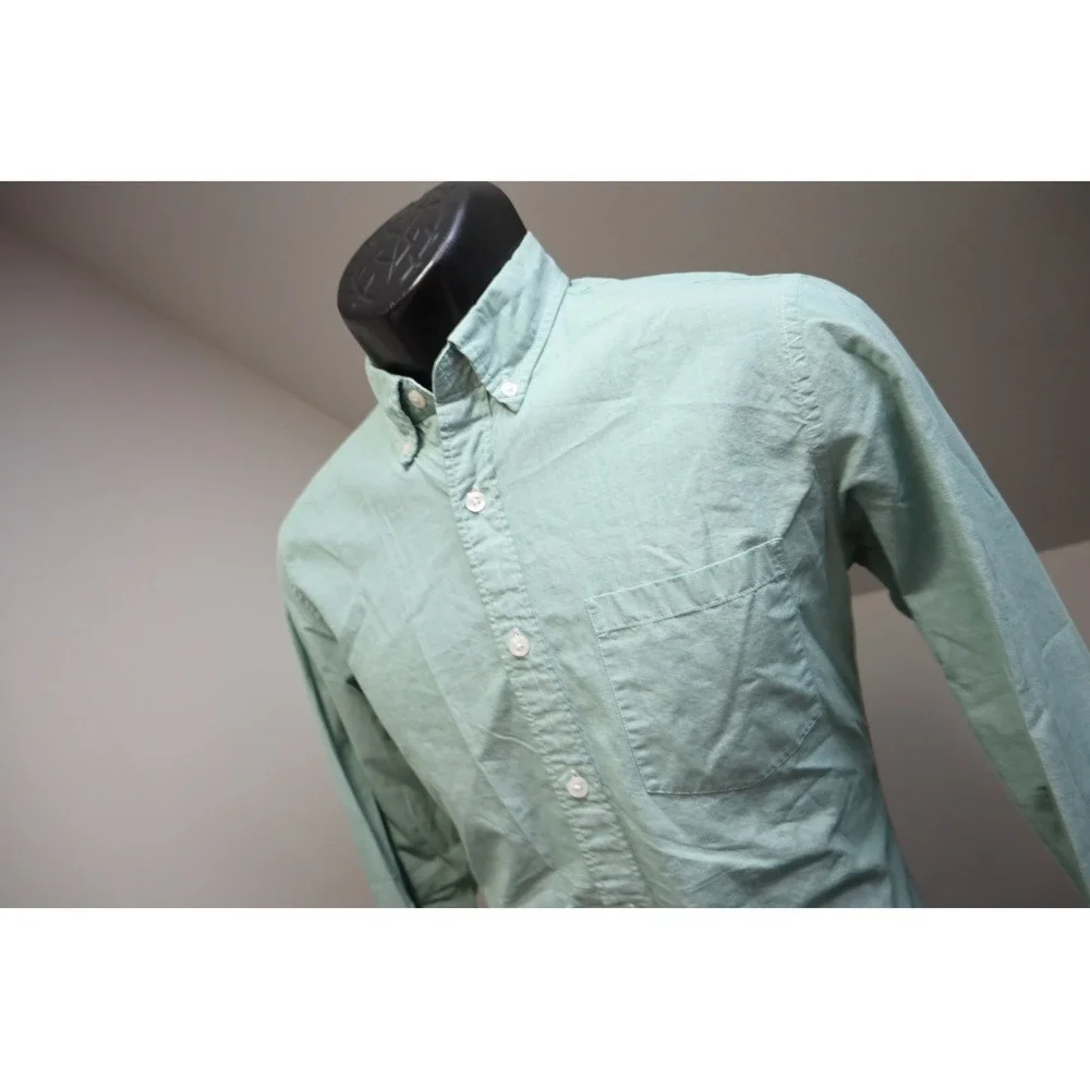 J.Crew Button Down Dress Shirt Mens‎ Small Mint Green Slim Fit Long Sleeve EUC