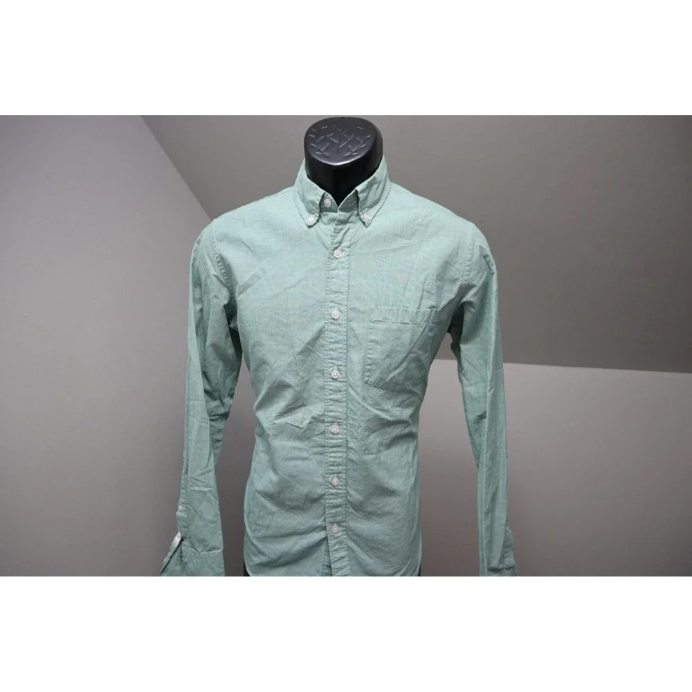 J.Crew Button Down Dress Shirt Mens‎ Small Mint Green Slim Fit Long Sleeve EUC