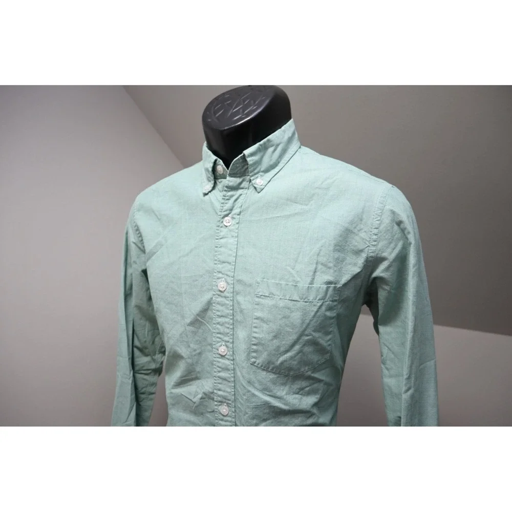 J.Crew Button Down Dress Shirt Mens‎ Small Mint Green Slim Fit Long Sleeve EUC