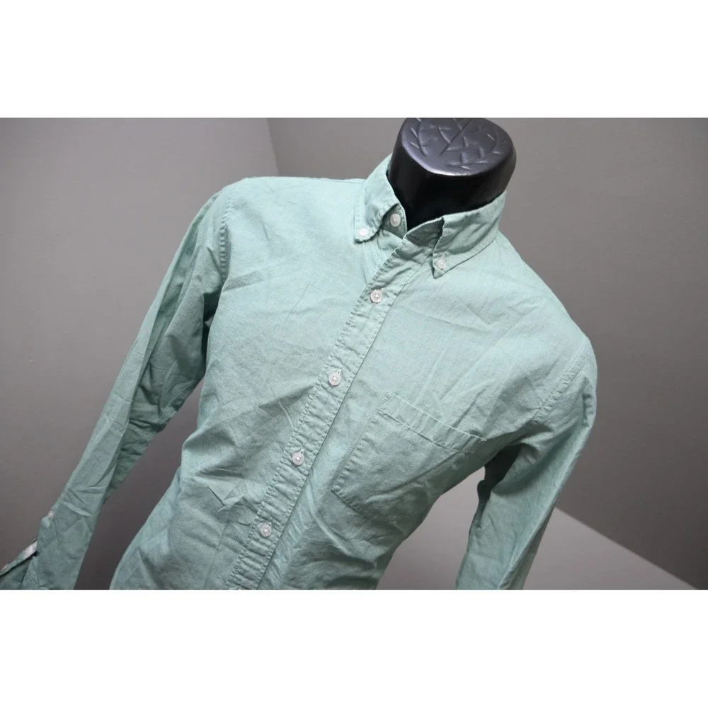 J.Crew Button Down Dress Shirt Mens‎ Small Mint Green Slim Fit Long Sleeve EUC
