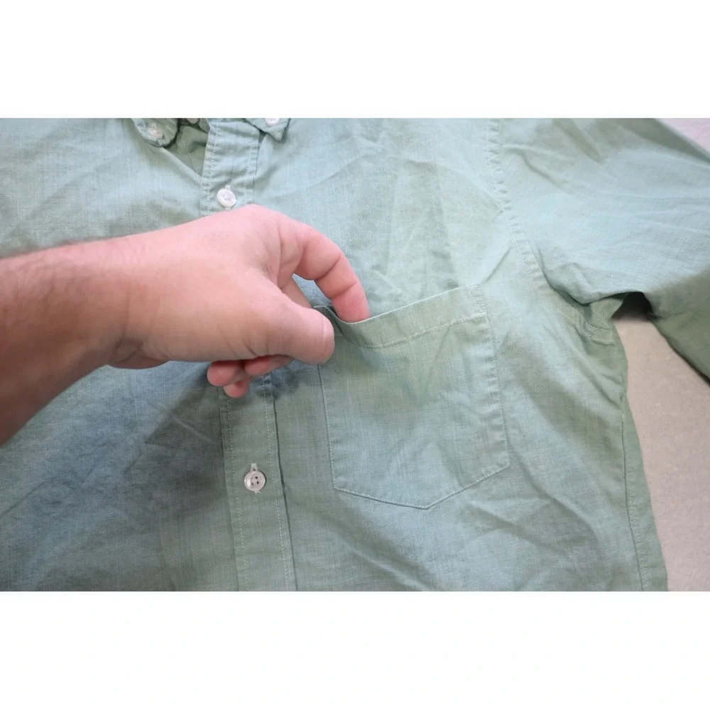 J.Crew Button Down Dress Shirt Mens‎ Small Mint Green Slim Fit Long Sleeve EUC
