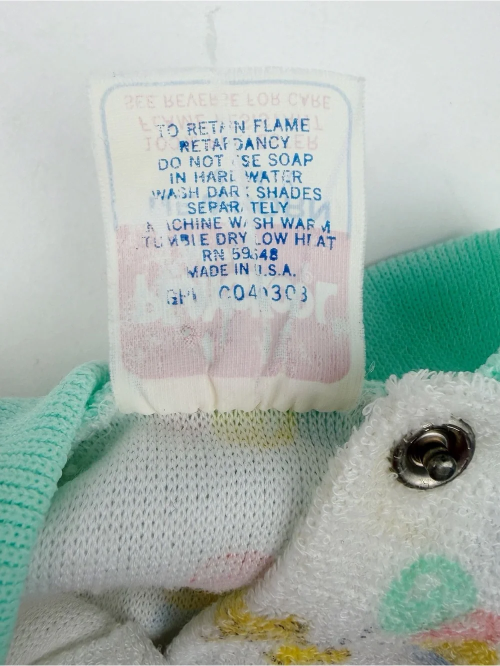 Vintage Playskool Newborn Terry Footed Sleeper Pajamas Bear Balloons USA Made