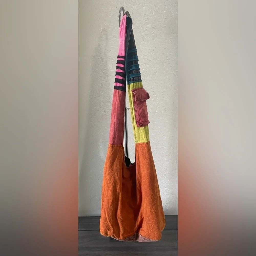 Colorful Patchwork Hobo Bag handmade made in Nepal