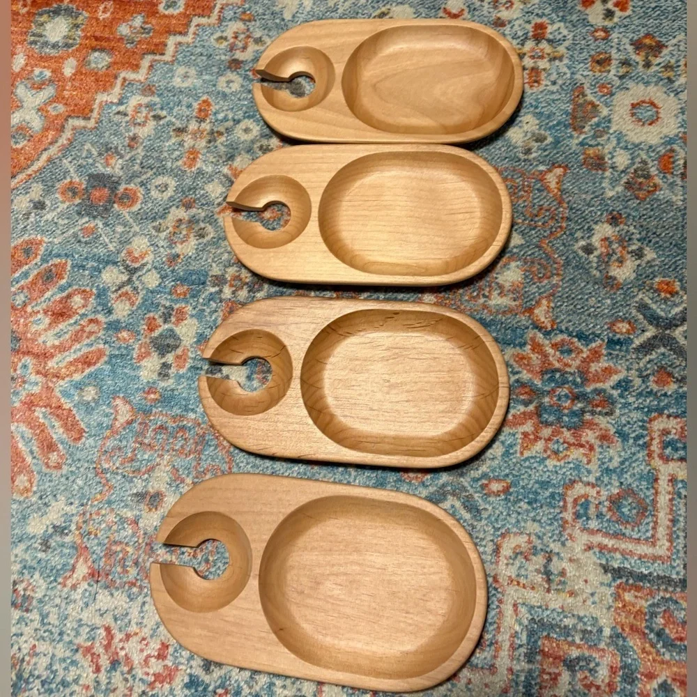 Set of 4 JK Adams wine and dine appetizer trays