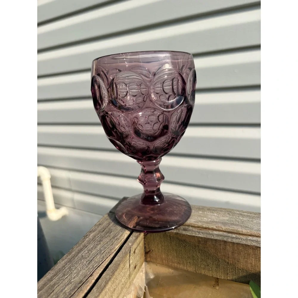 VTG Imperial Glass Ohio Provincial Amethyst Water Goblet Purple 6in