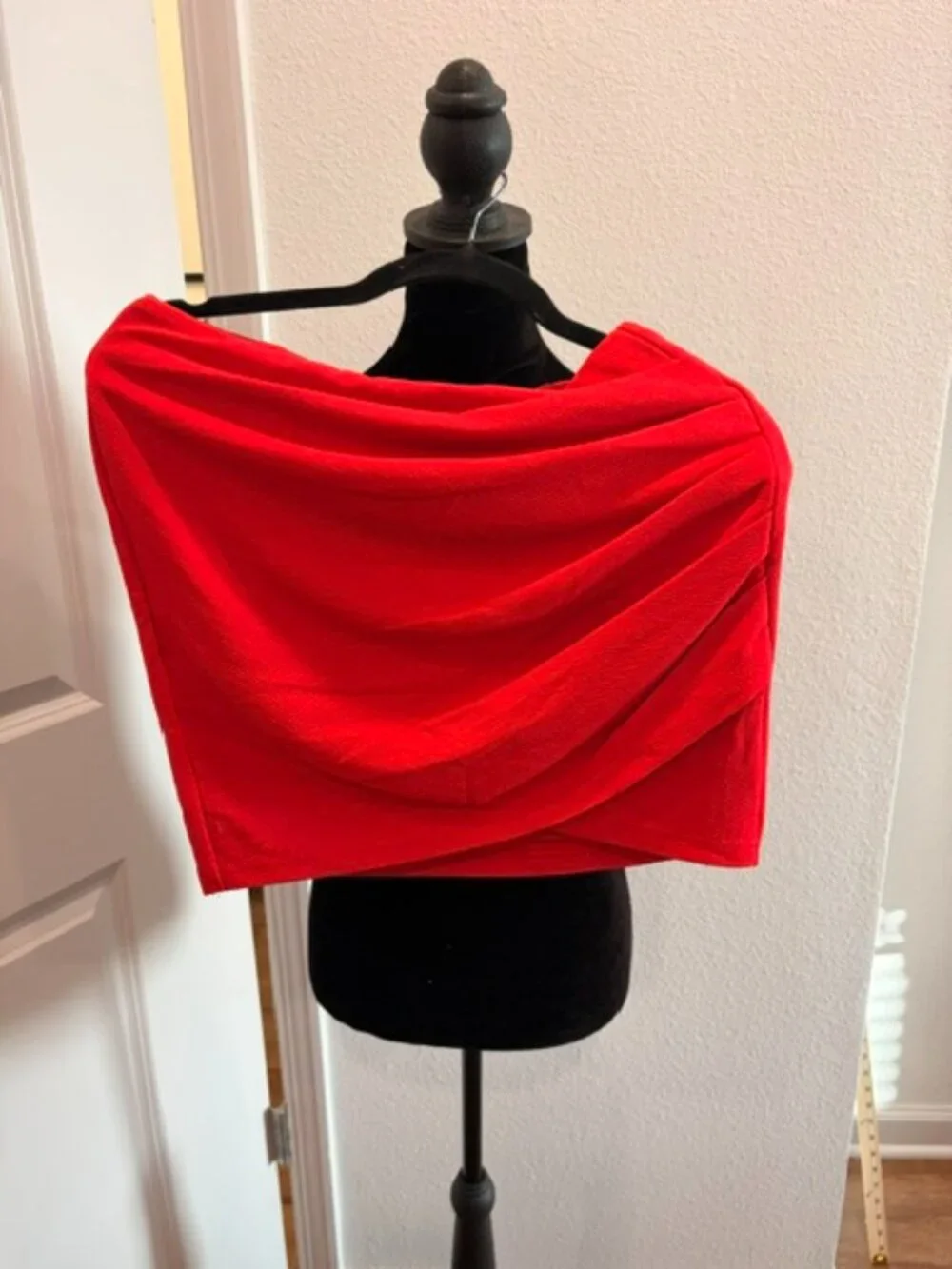 Women's Medium red mini skirt with rouched sides