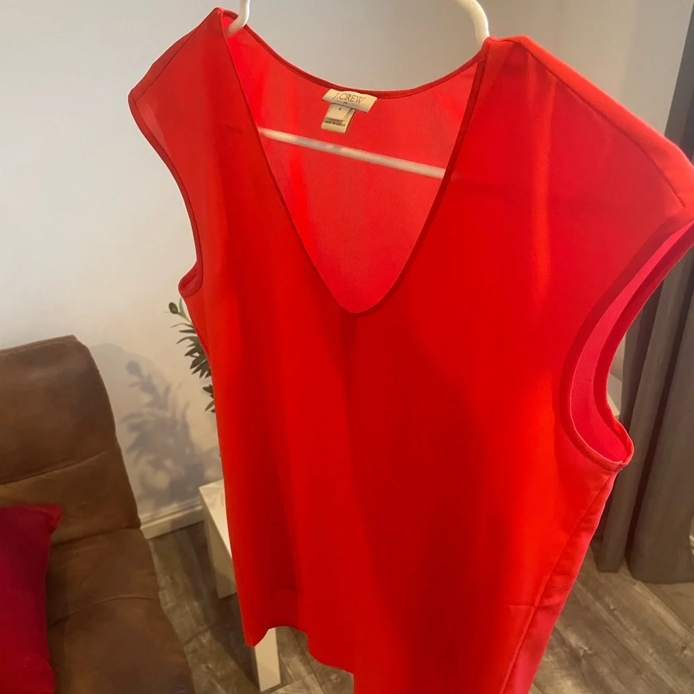J.Crew Drapey V-Neck Sleeveless Top Orange Size 4/Small