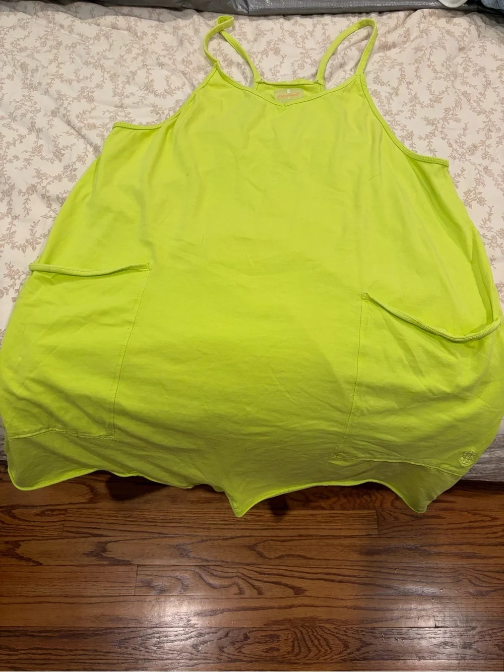 Free People Hot Shot Neon Lime Green  Romper with Pockets