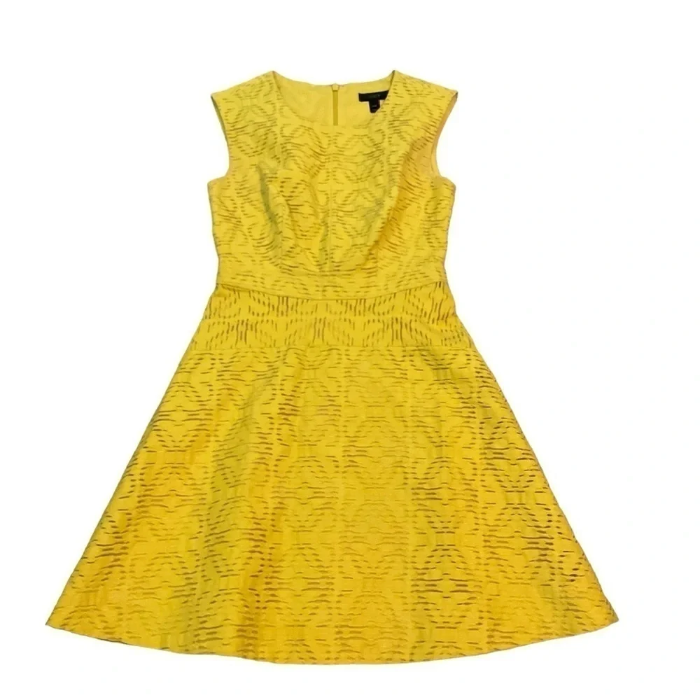 J Crew Eyelet Jacquard Fit Cocktail Midi Dress Size 00P Romantic