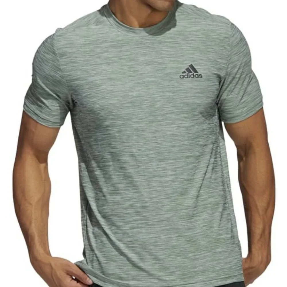 NWT ADIDAS MEN AEROREADY HEATHER GREEN BIG‎ TALL T SHIRT