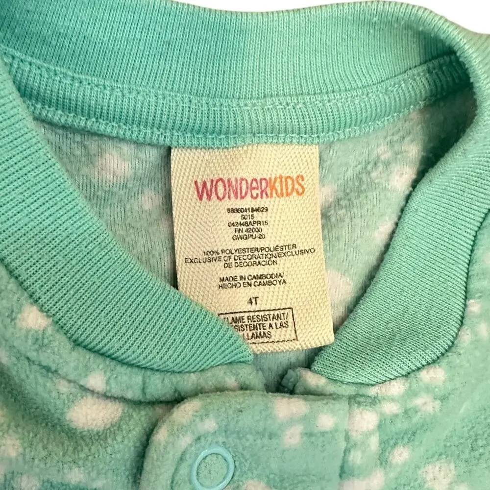 4 Pc Footie Footed Pajamas Carter’s Wonder Kids Sz 4T Animal Print