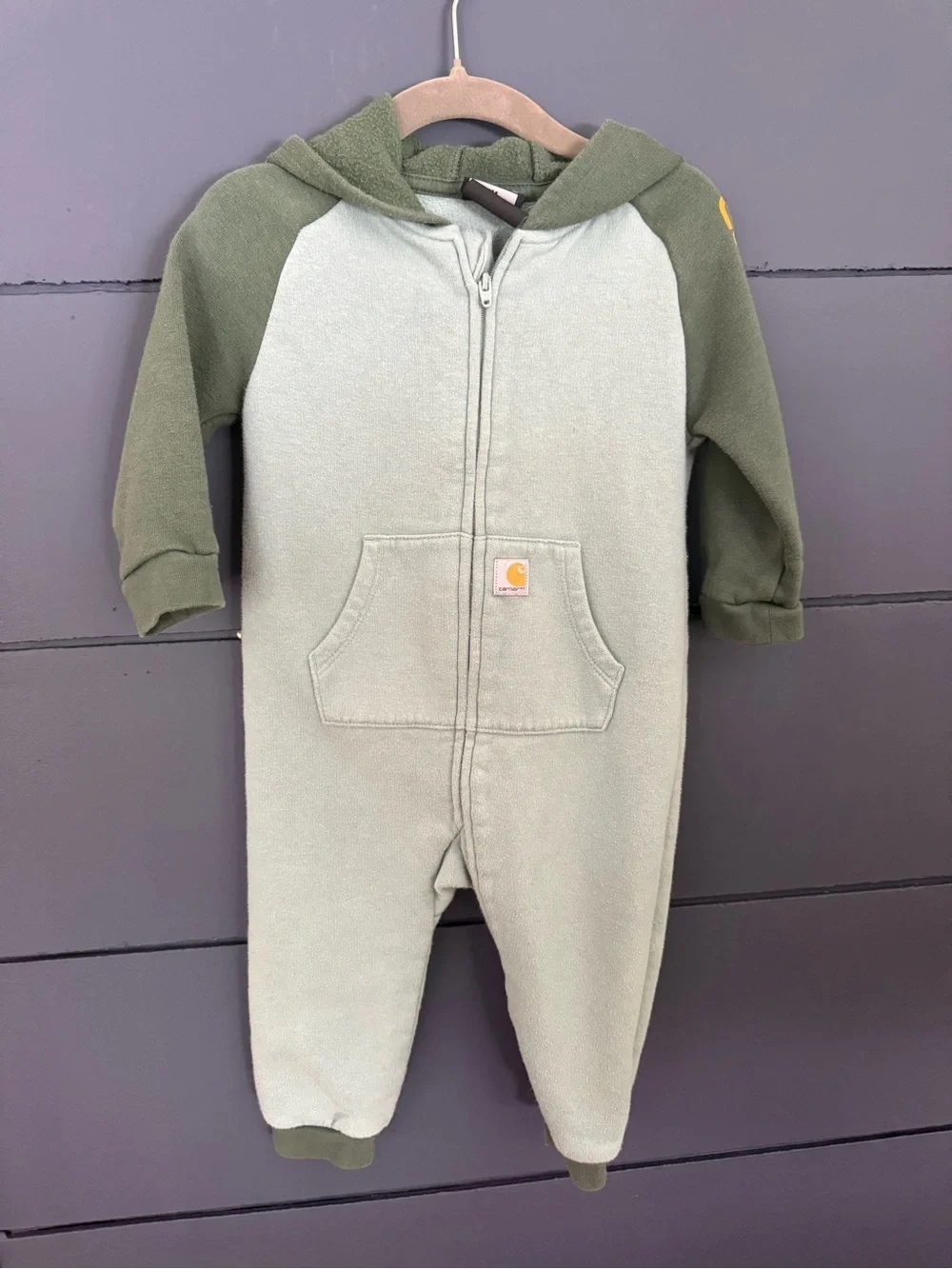 Carhartt hooded zip sweatshirt onesie 9 months
