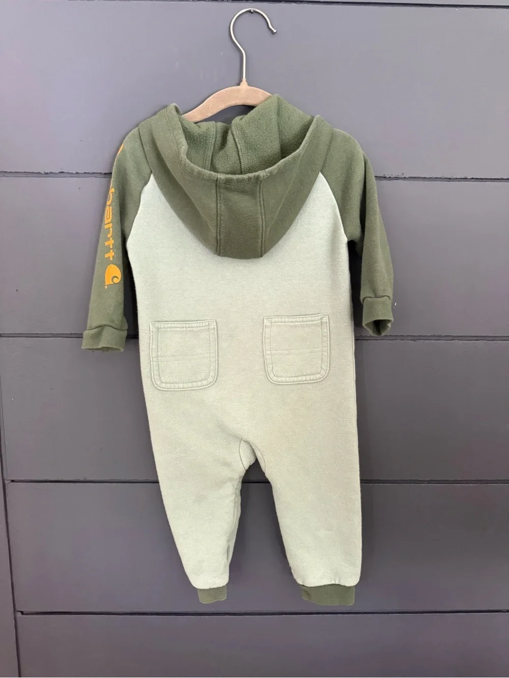Carhartt hooded zip sweatshirt onesie 9 months