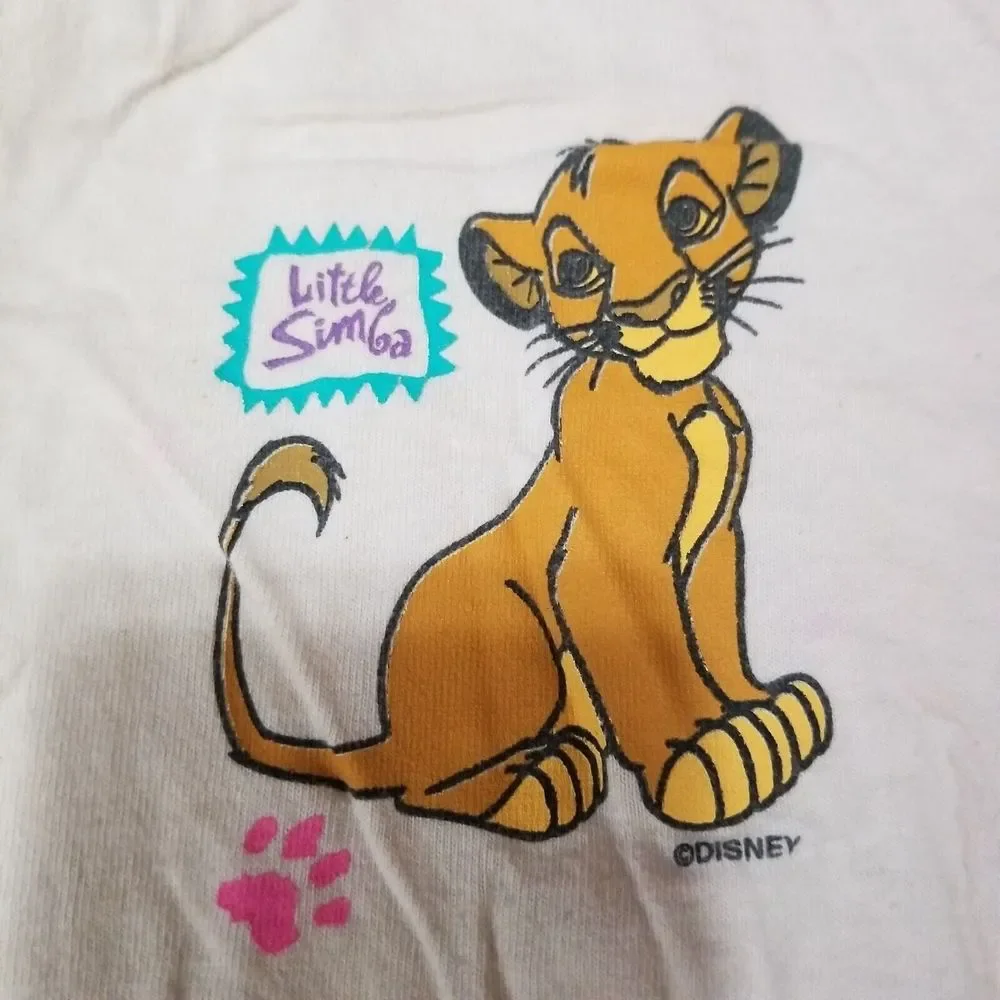Rare Vintage DISNEY’S The Lion King Button Up Youth Size Large‎ 14 Stained Ink