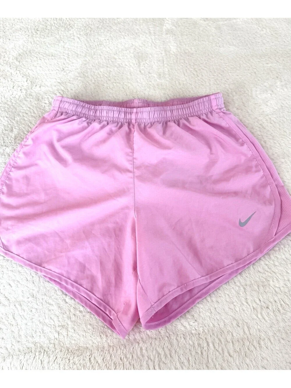 Nike Dri-FIT Women’s Running Shorts Pink L Lined Drawstring Athletic