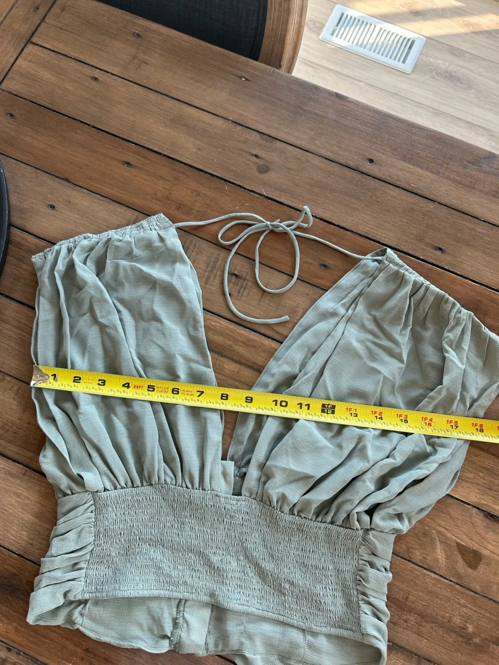 Free People Aria Sea Grass Ruched Blouse S