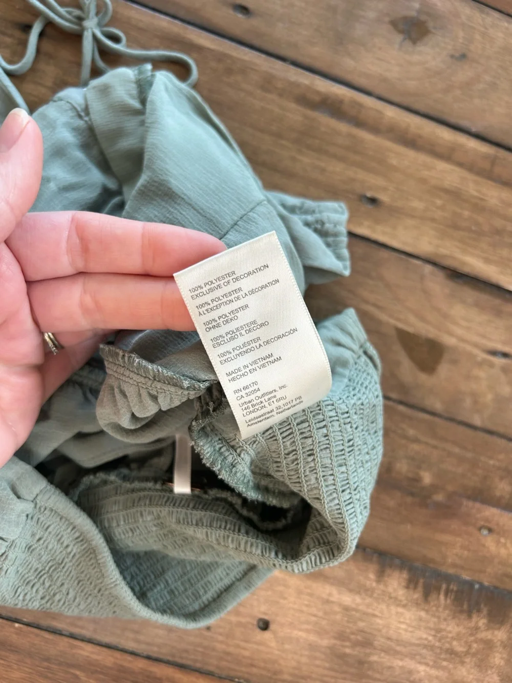 Free People Aria Sea Grass Ruched Blouse S