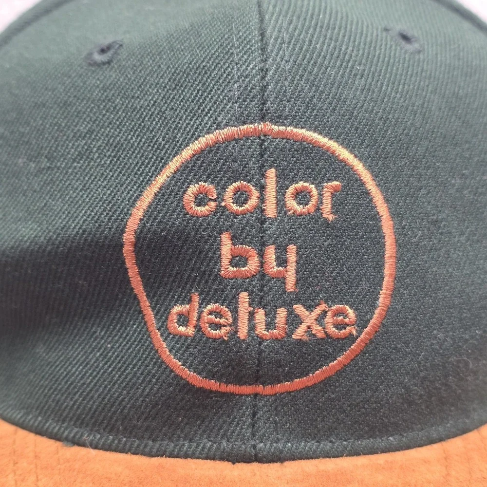 Color by Deluxe Hollywood Snapback Hat Green Brown Leather Vintage