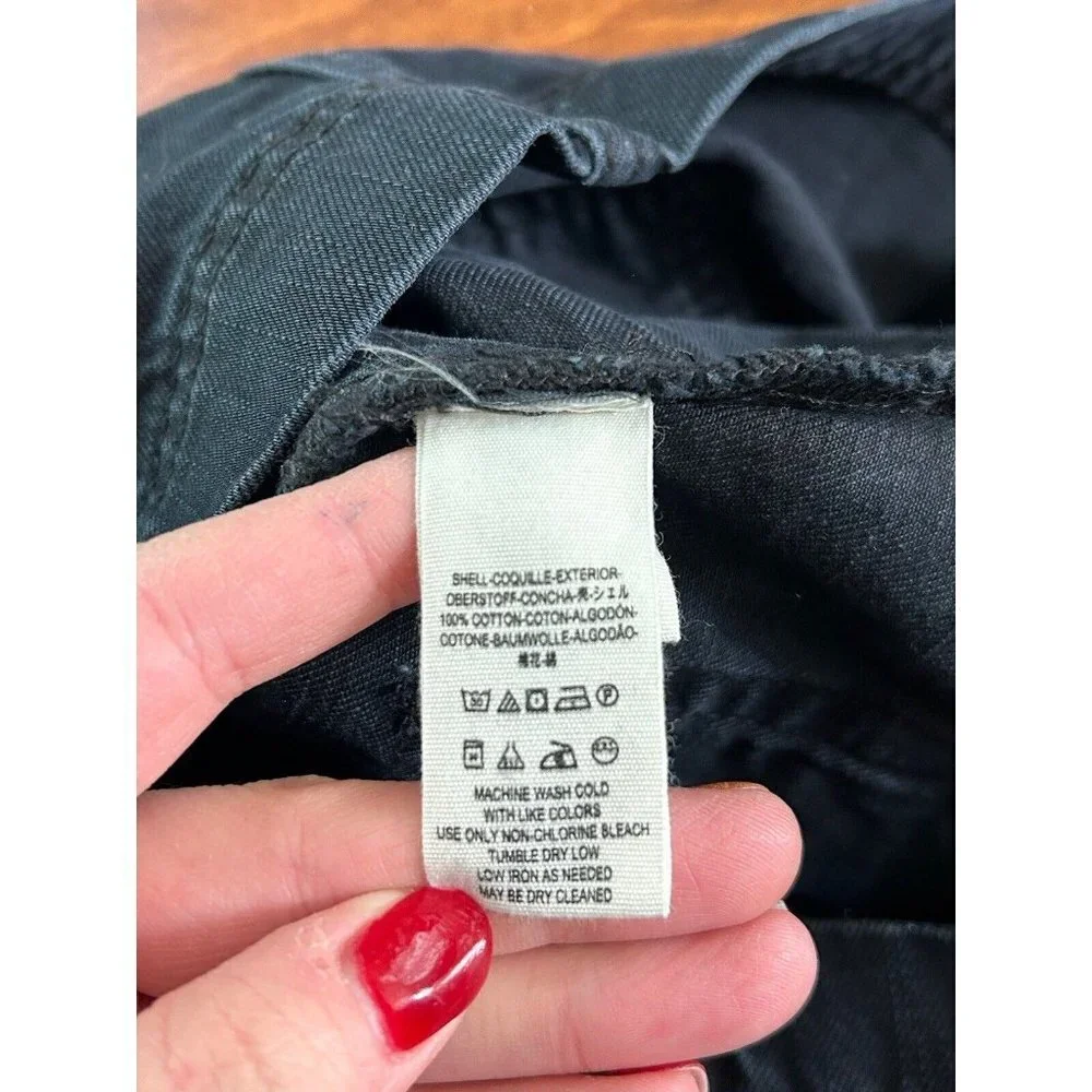 Free‎ People Jean Skirt 25 Button Front Pockets Black Dark Wash Denim Mini