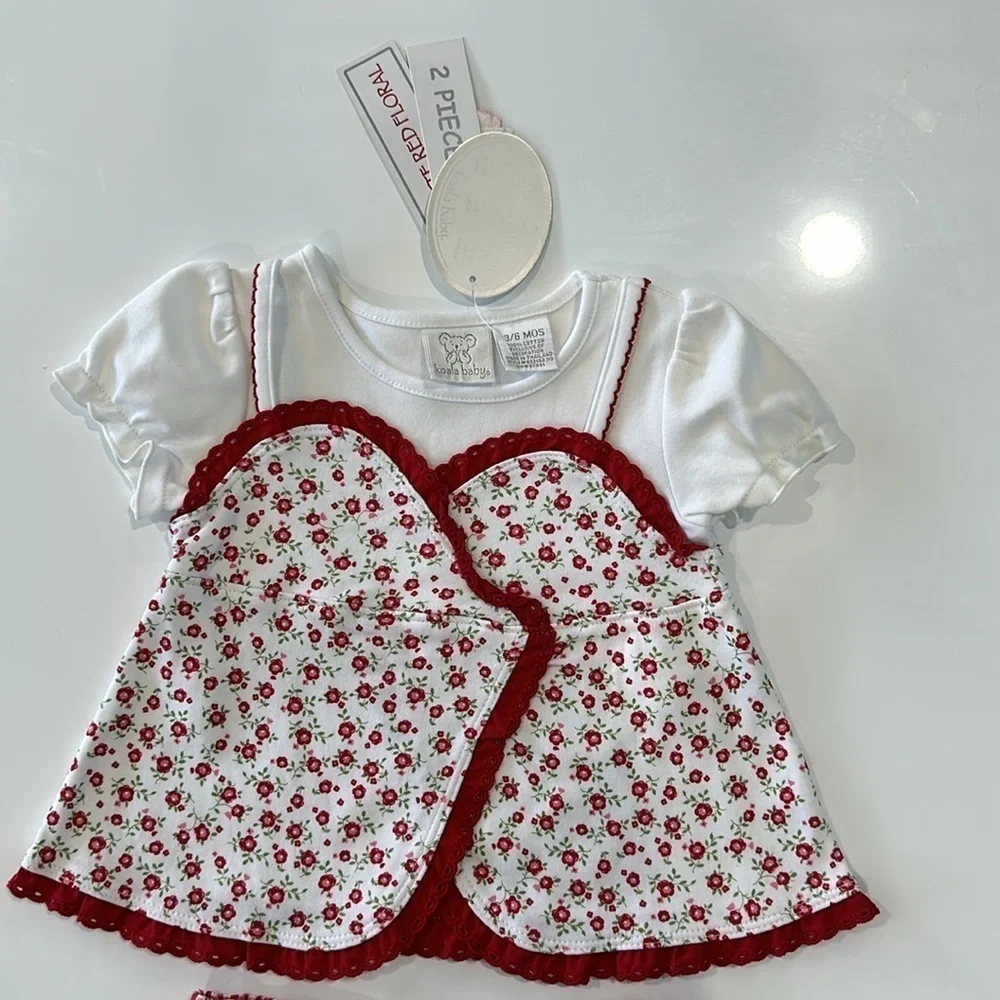 Floral & plaid matching set