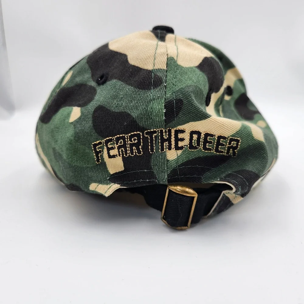 Milwaukee Bucks Hat Sky High Camo Fear The Deer‎ NBA Basketball Adjustable BMO