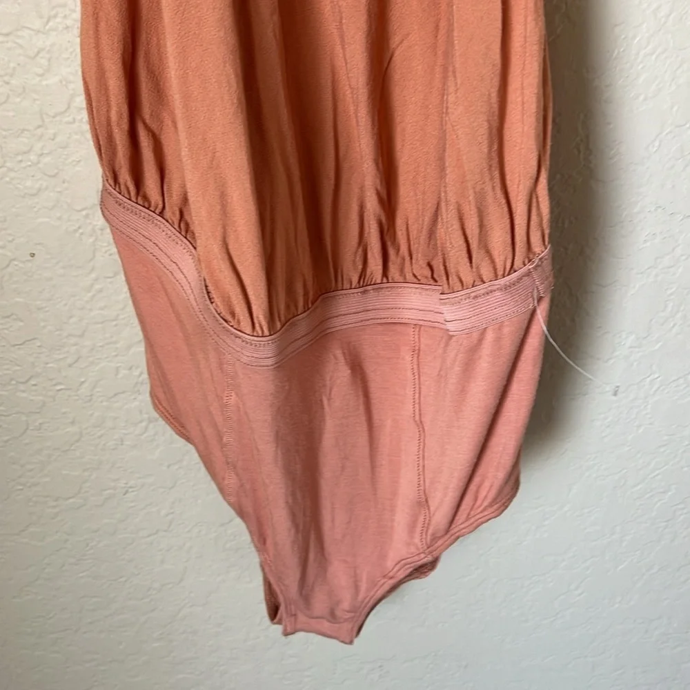 Free people peach Haulter bodysuit NWT