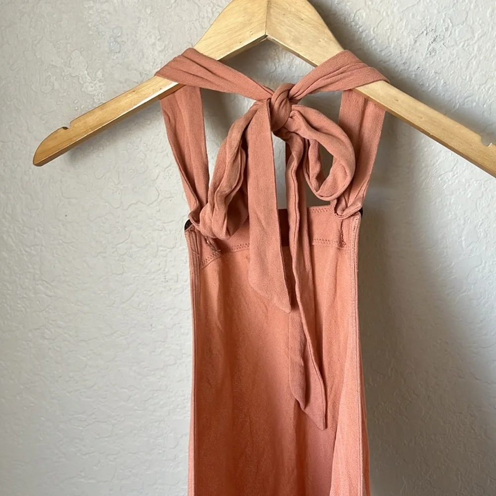 Free people peach Haulter bodysuit NWT