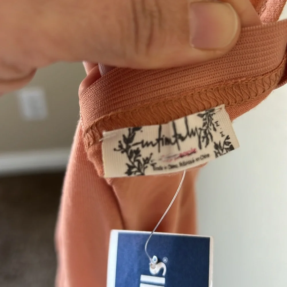 Free people peach Haulter bodysuit NWT