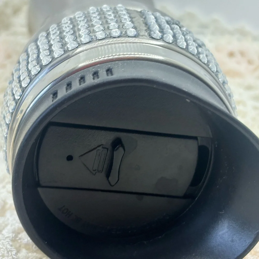 Embellished stainless steel Stephanie tumbler with lid