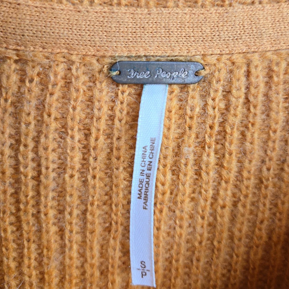 Free People Sweater‎ Autumn Sky Fluffy Ombre Orange Sunset