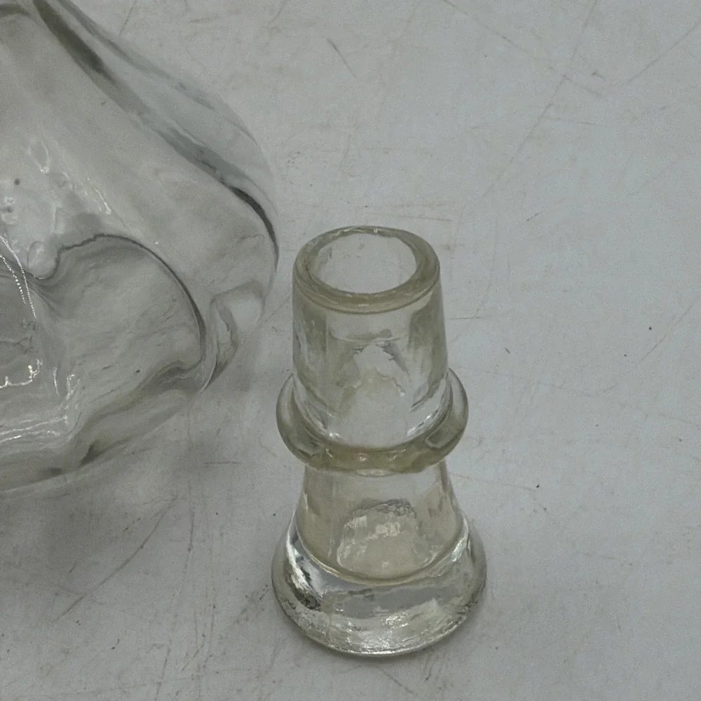 Vintage 1950's Anchor Hocking Cruet Oil Dressing Pressed Glass C Stopper