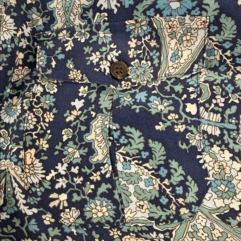 J.Crew Re-Imagined Washable Silk Paisley Popover Blouse – Size S