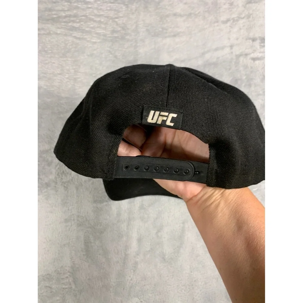 Ufc Official Licensed Product Mens Black Hat Branded Interior Taping Adjustable