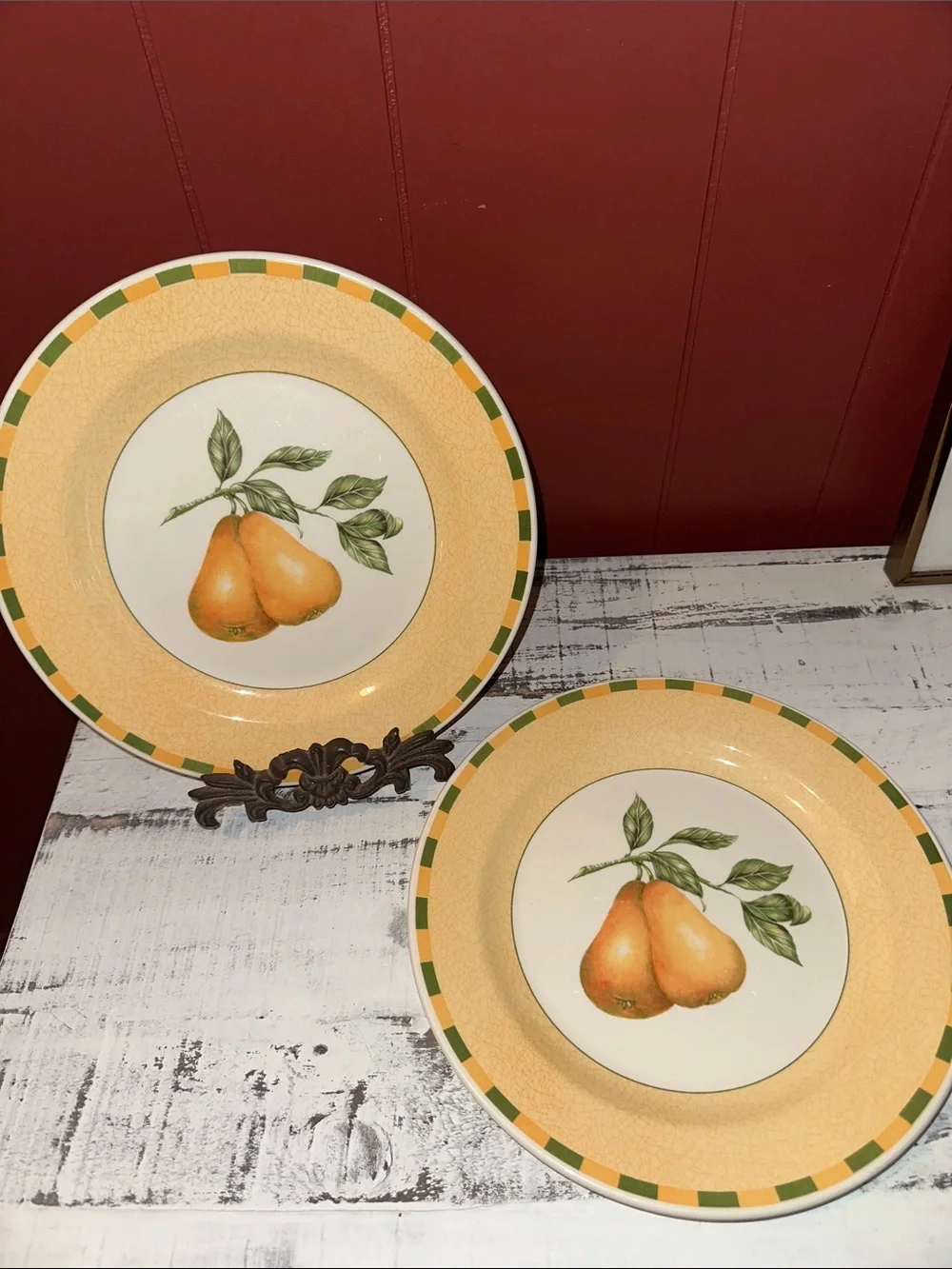Churchill Somerset Fruit Pattern Plates. Set of 2