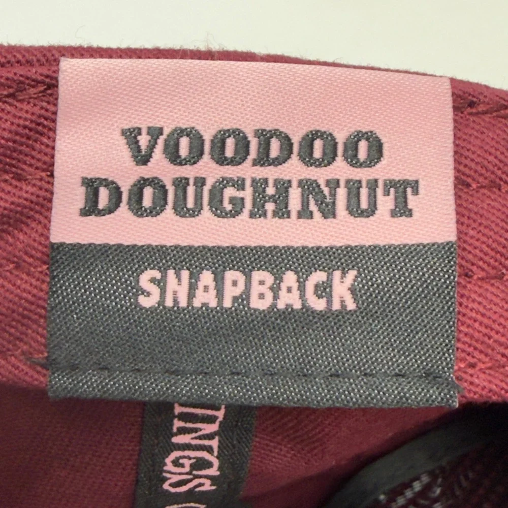 Rare Voodoo Doughnut Tempe AZ Maroon Snapback Rope Hat Yellow Patch Logo Cap ASU
