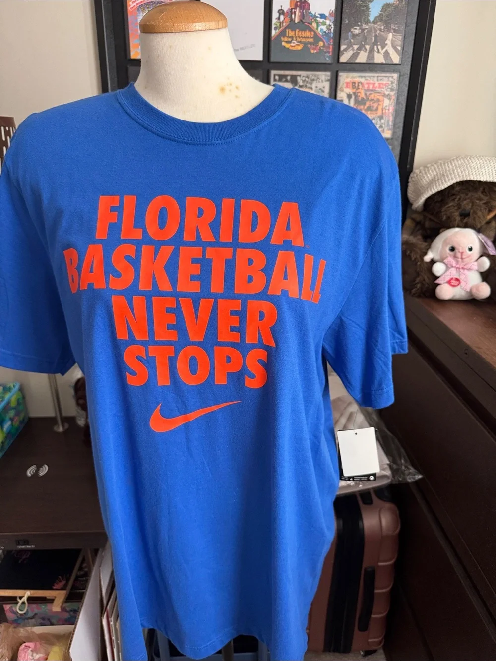 Nike Royal Blue Tee with Orange Florida Basketball Graphic