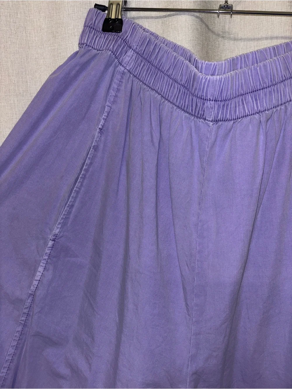 Free People Lavender Wide-Leg Pull-On Pants