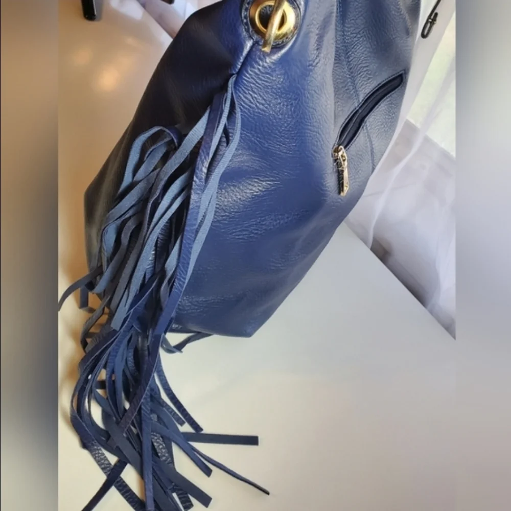 Blue Fringe Bag