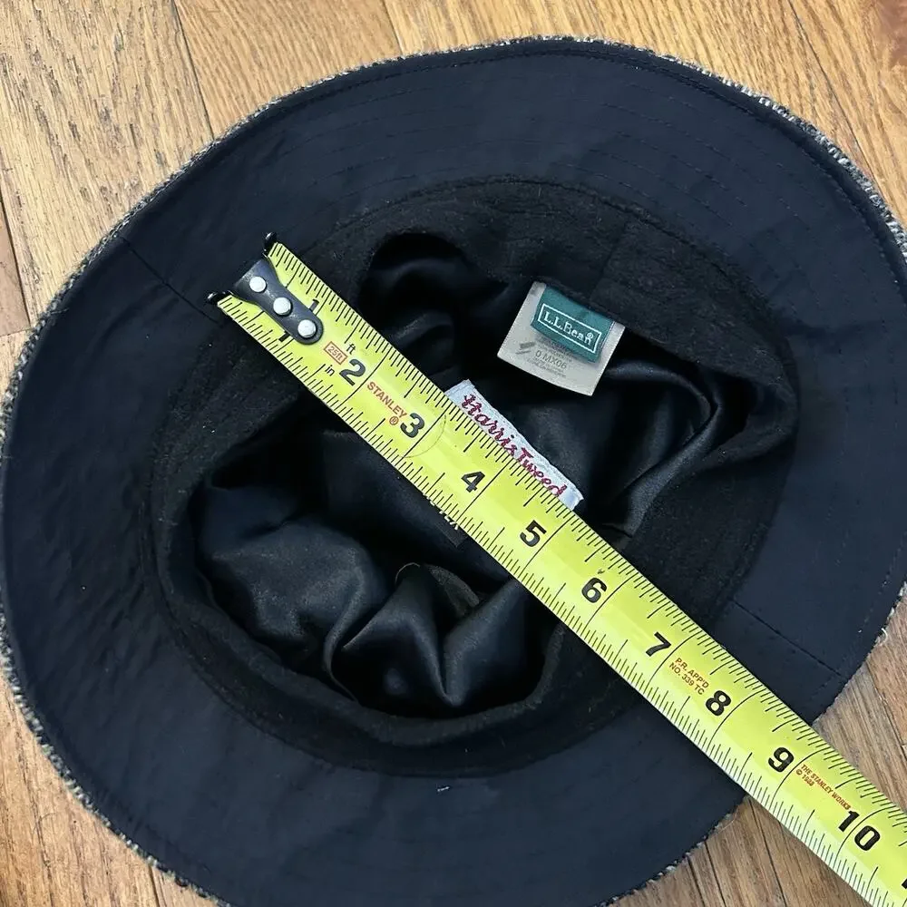 Vintage Ll Bean Harris Tweed Tweed Wool Goretex Bucket Hat Mens Large