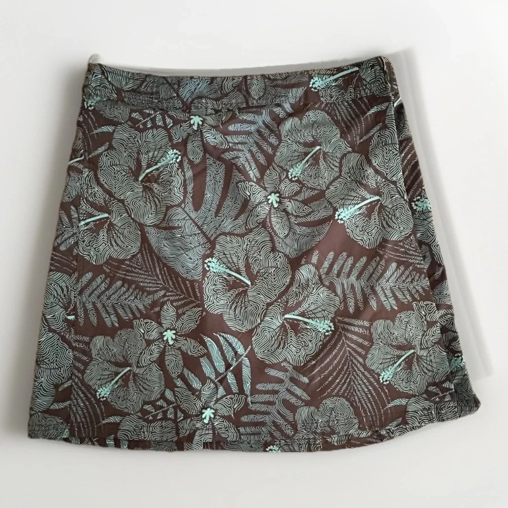 RIPSKIRT Hawaii Blue Mini Skirt Medium Adj Waist Travel Resort Boho 19 in length