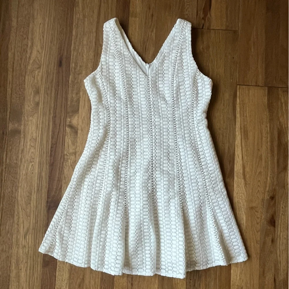 J. Crew White Eyelet‎ Fit and Flare Dress Women’s Sz 14 Cottagecore Coquette