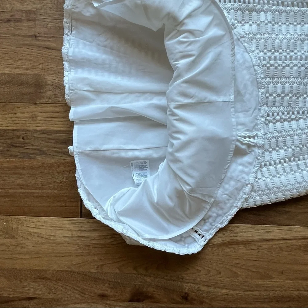 J. Crew White Eyelet‎ Fit and Flare Dress Women’s Sz 14 Cottagecore Coquette
