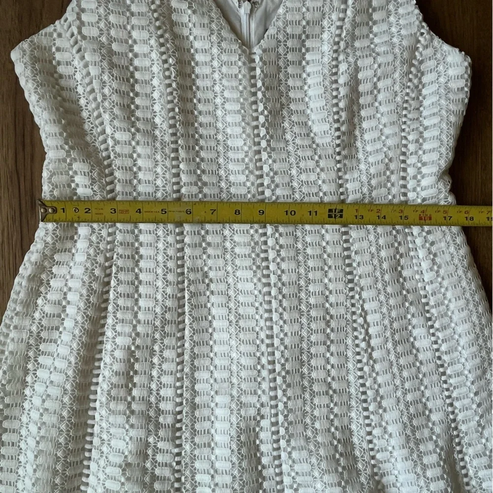 J. Crew White Eyelet‎ Fit and Flare Dress Women’s Sz 14 Cottagecore Coquette