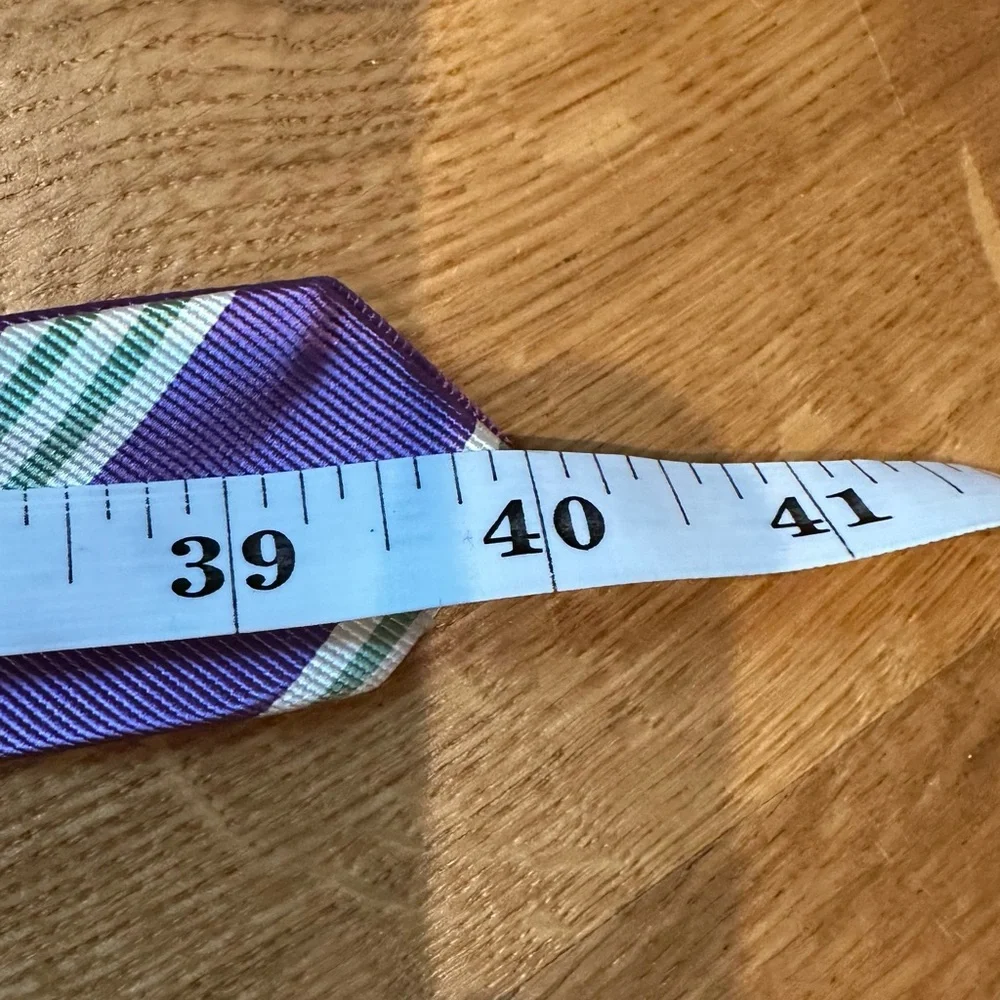 💜  J. Crew Silk Belt D Rings Purple Green Diagonal Stripe 💜