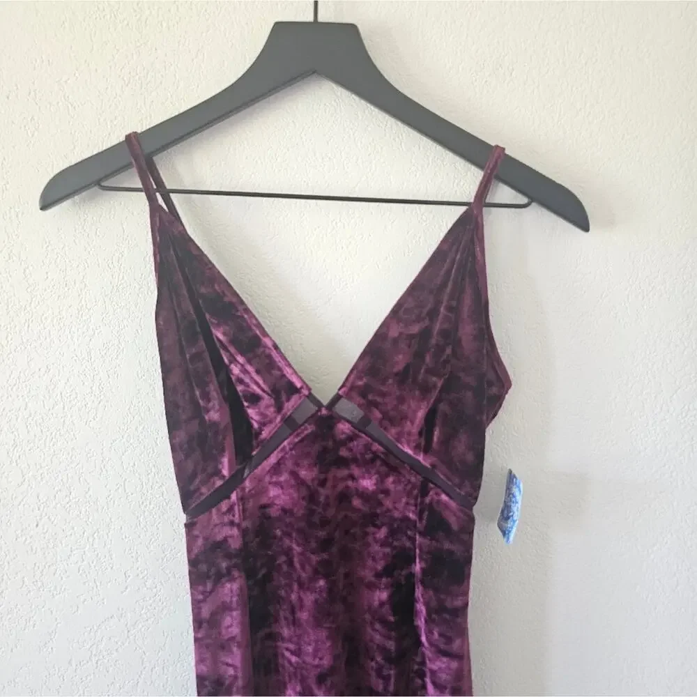 Free People Low Key Crushin Velvet Dress in Pomegranate Wine